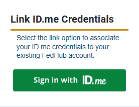 Link ID.me Credentials section - Sign in with ID.me button