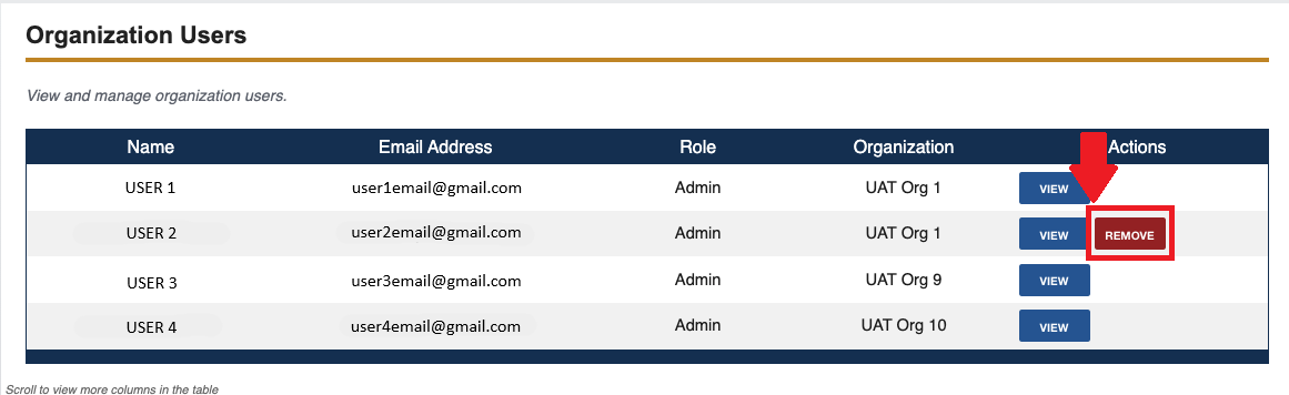 How to View and Remove Affiliated Organization Users