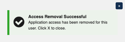Remove Access Button How to View and Remove User Application Access